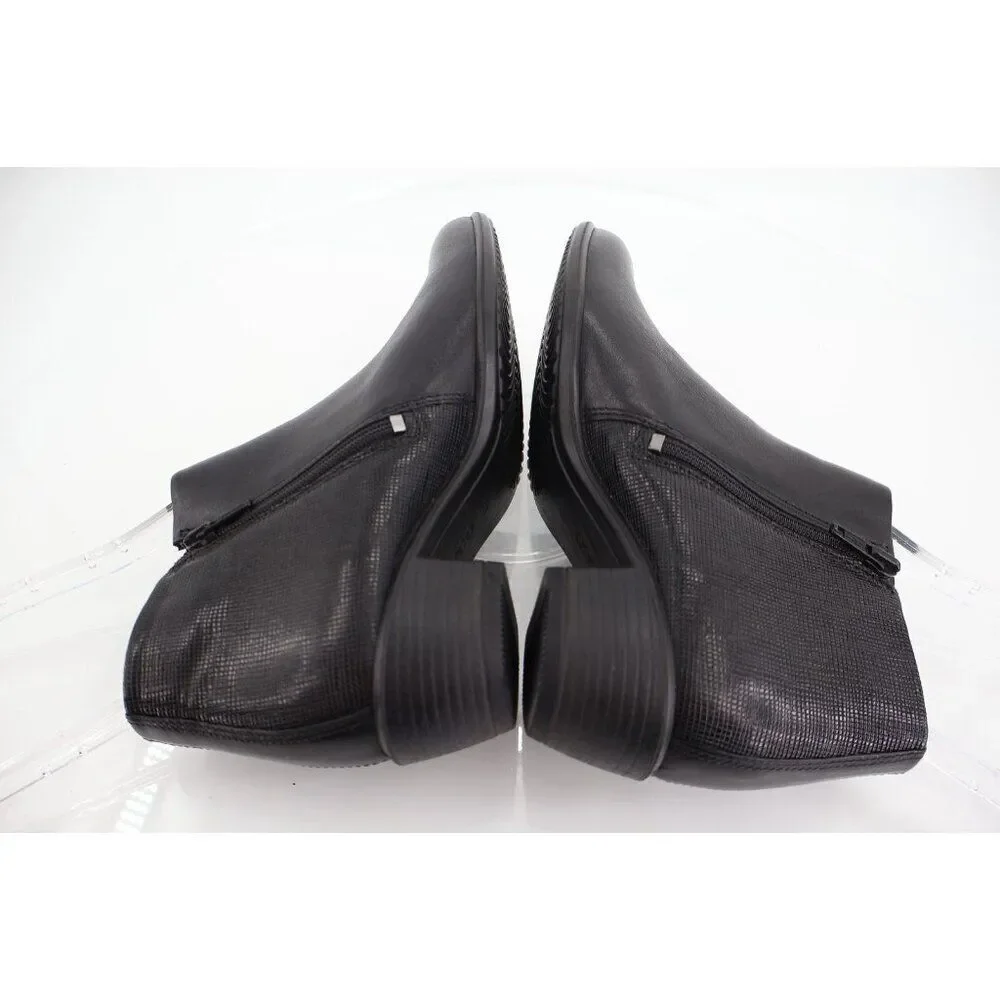 Ecco Women's Shape M Boots Size 36 5 Block Heel Black Leather Bootie Comfy Shoe
